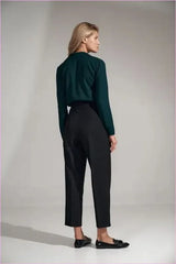 Black Pleated Trousers Unique Style Fashion