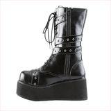 Black Punk Platform High Wedge Lace Up Steampunk Boots