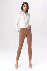 Black Snap Fashion Trousers Unique Office Style
