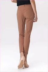 Black Snap Fashion Trousers Unique Office Style