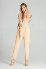 Blue Sleeveless Jumpsuit Unique Style Fashion
