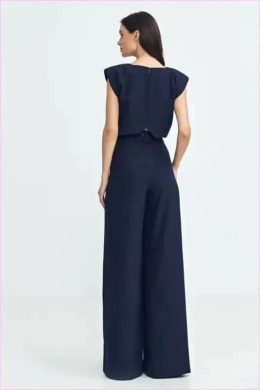 Boat Neck Jumpsuit Unique Style Fashion