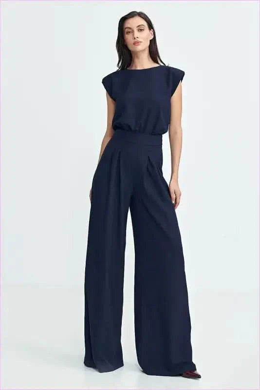Boat Neck Jumpsuit Unique Style Fashion