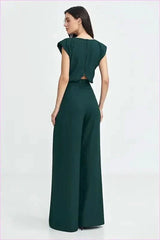 Boat Neck Jumpsuit Unique Style Fashion