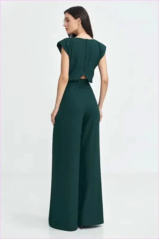 Boat Neck Jumpsuit Unique Style Fashion