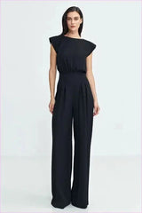 Boat Neck Jumpsuit Unique Style Fashion