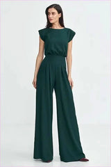 Boat Neck Jumpsuit Unique Style Fashion