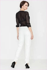 Bow Detail Long Leg Fashion Trousers Unique Style Bow Leg Trousers
