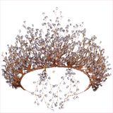 Bridal Headdress Crown Set with Colored Diamond Necklace and Earrings