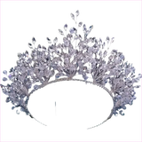 Bridal Headdress Crown Set with Colored Diamond Necklace and Earrings