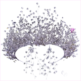 Bridal Headdress Crown Set with Colored Diamond Necklace and Earrings