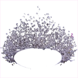 Bridal Headdress Crown Set with Colored Diamond Necklace and Earrings