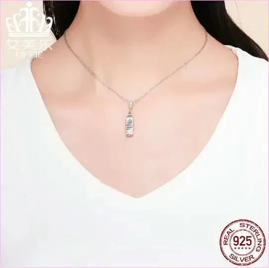 British Big Ben S925 Sterling Silver Pendant for Charm Lovers