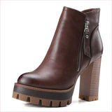 British Retro High Heel Boots with Thick Sole for Comfort and Style