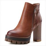 British Retro High Heel Boots with Thick Sole for Comfort and Style