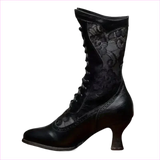 British Style Steampunk Lace-panelled Ladies Boots in White