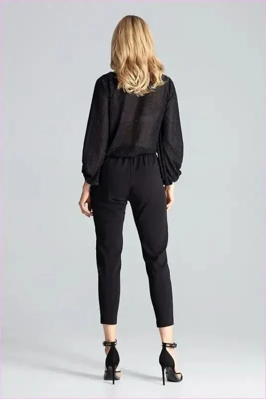 Brocade Stripe Black Trousers Unique Fashion Style