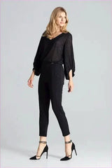 Brocade Stripe Black Trousers Unique Fashion Style