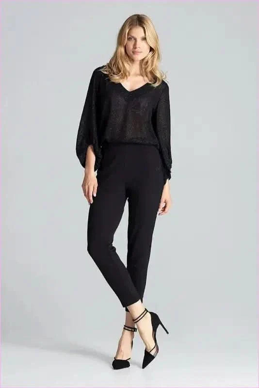 Brocade Stripe Black Trousers Unique Fashion Style
