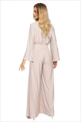 Brocade Trim Jumpsuit Unique Fashion Style