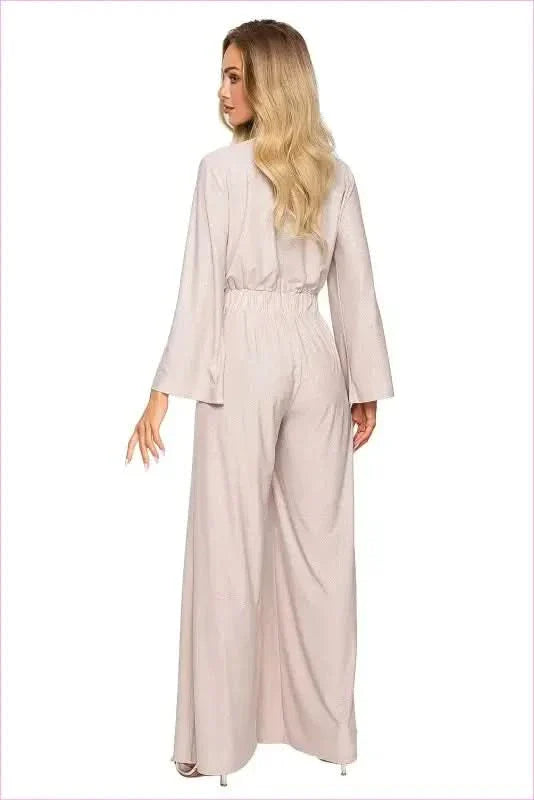 Brocade Trim Jumpsuit Unique Fashion Style