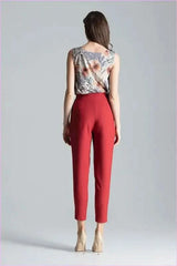 Burgundy Pleated Trousers Unique Style