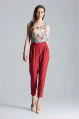Burgundy Pleated Trousers Unique Style