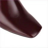 Burgundy Wedge Heel Knee High Boots for Ladies