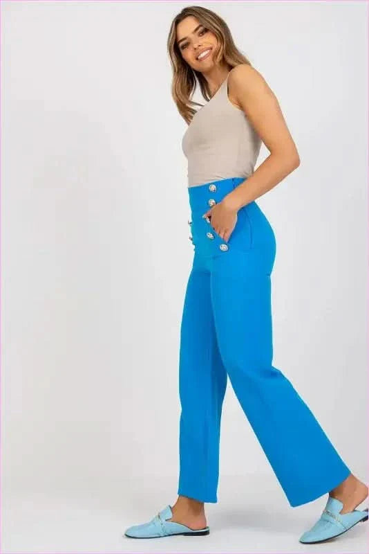 Button Front High Waisted Pants Unique Style