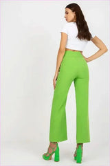 Button Front High Waisted Pants Unique Style