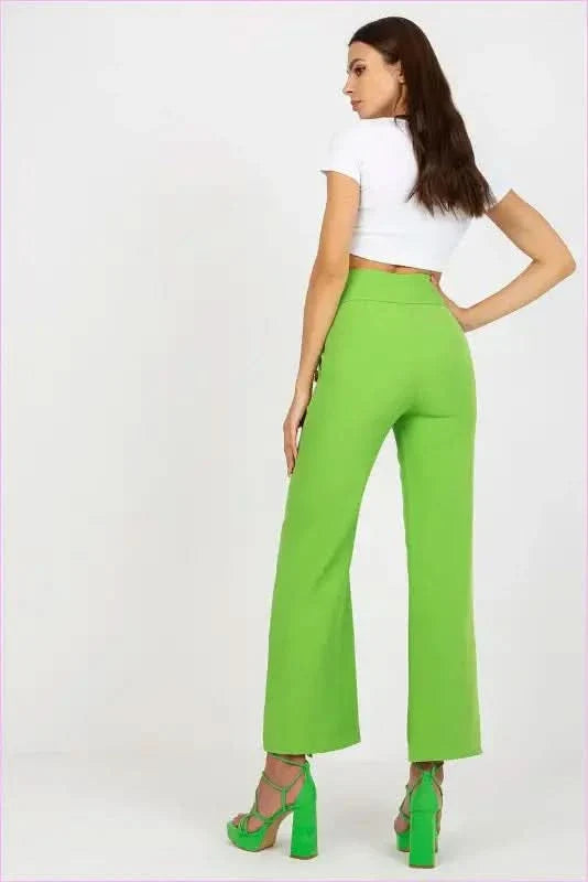 Button Front High Waisted Pants Unique Style
