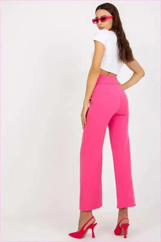 Button Front High Waisted Pants Unique Style