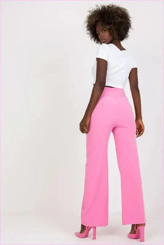 Button Front High Waisted Pants Unique Style