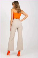 Button Front High Waisted Pants Unique Style