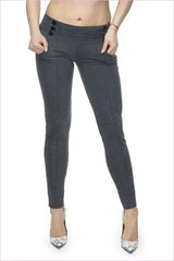 Button Trim Trousers Unique Style Fashion Pants