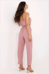 Casual Cotton Jumpsuit with Elastic Band