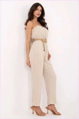 Casual Cotton Jumpsuit with Elastic Band
