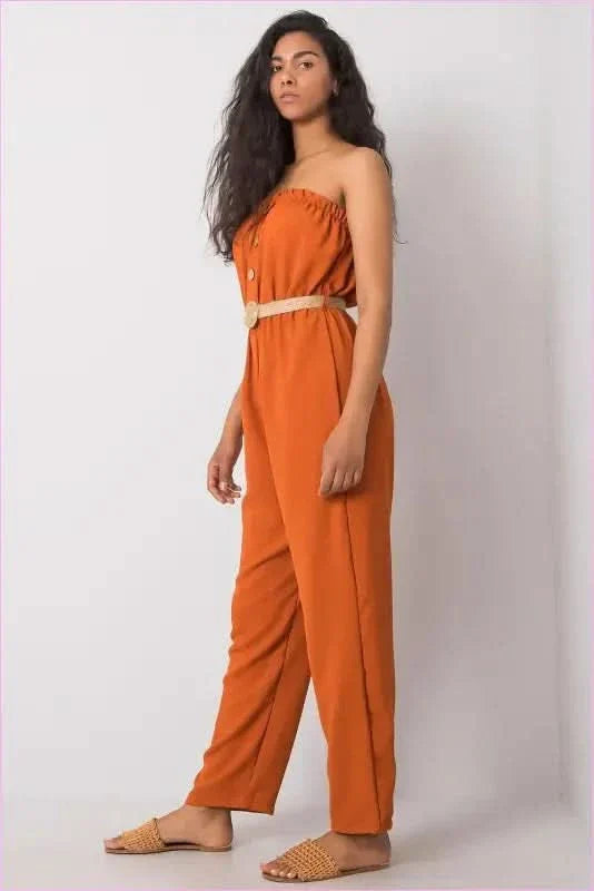 Casual Cotton Jumpsuit with Elastic Band