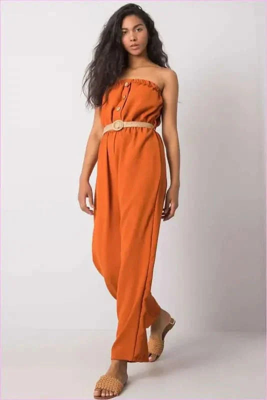 Casual Cotton Jumpsuit with Elastic Band