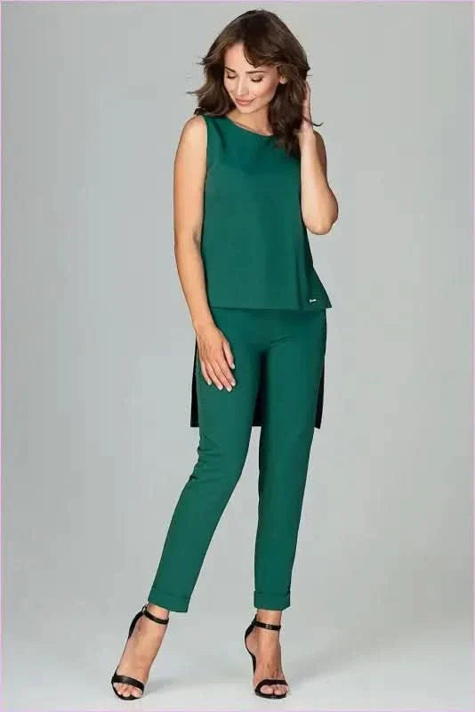 Chic Blouse and Trousers Set Unique Style Fashion