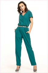 Chic Envelope Neck Jumpsuit Unique Style Fashion