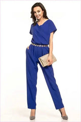 Chic Envelope Neck Jumpsuit Unique Style Fashion