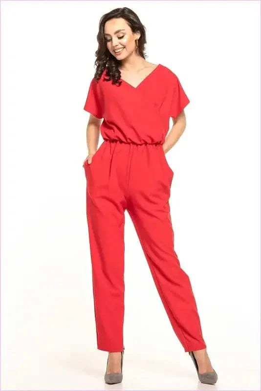 Chic Envelope Neck Jumpsuit Unique Style Fashion