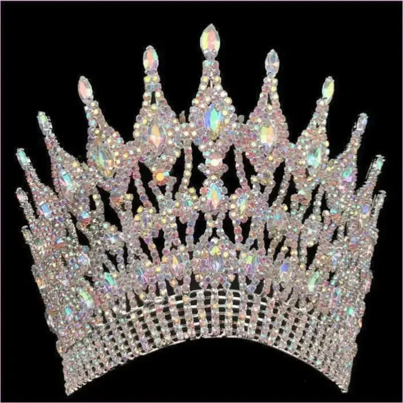 Colorful Gemstone Bridal Wedding Crown Crystal Hair Accessory