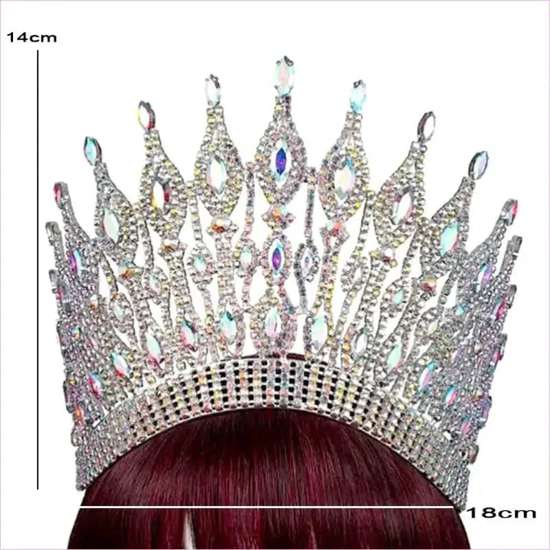 Colorful Gemstone Bridal Wedding Crown Crystal Hair Accessory