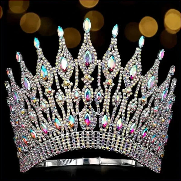 Colorful Gemstone Bridal Wedding Crown Crystal Hair Accessory
