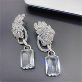 Colorful Rhinestone Precision Micro Inlaid Gold-toned Earrings
