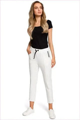 Cotton Trousers Elastic Waistband Fashion Style