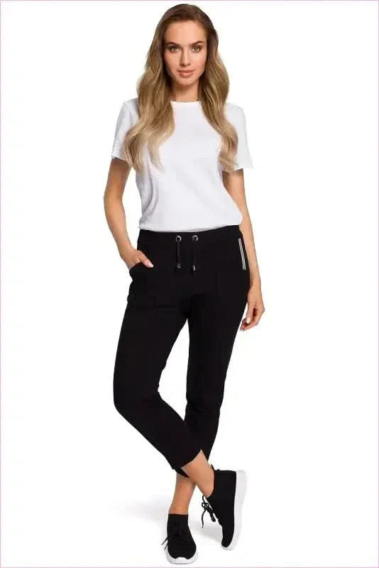 Cotton Trousers Elastic Waistband Fashion Style