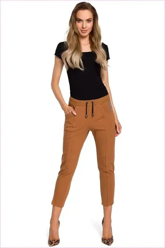 Cotton Trousers Elastic Waistband Fashion Style